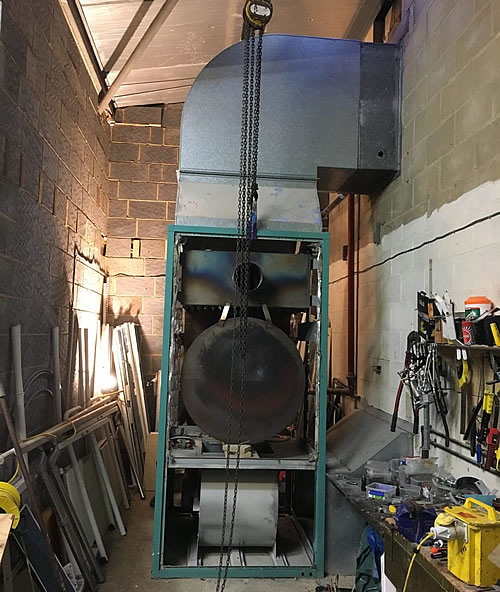 A Powrmatic CPxG175 gas fired cabinet heaer was installed, with suitable modifications made to the existing discharge & return ductwork.